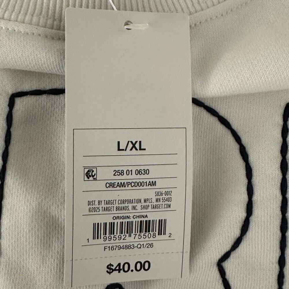 Parke x Target cream French terry cotton mockneck pullover sweatshirt NWT - Picture 5 of 6